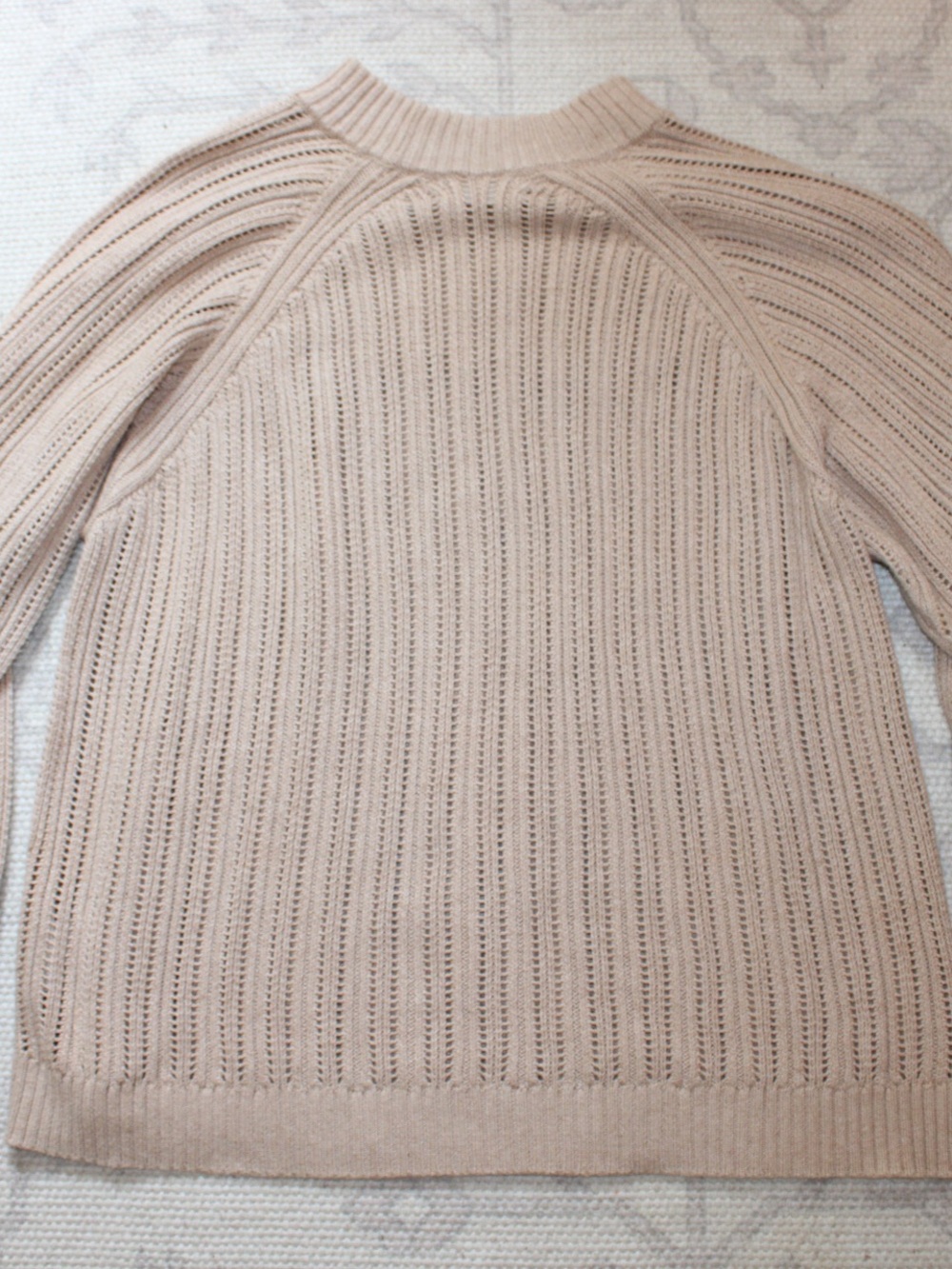 Wol Hide Beige Open-Knit Crewneck Sweater - Picture 11 of 12